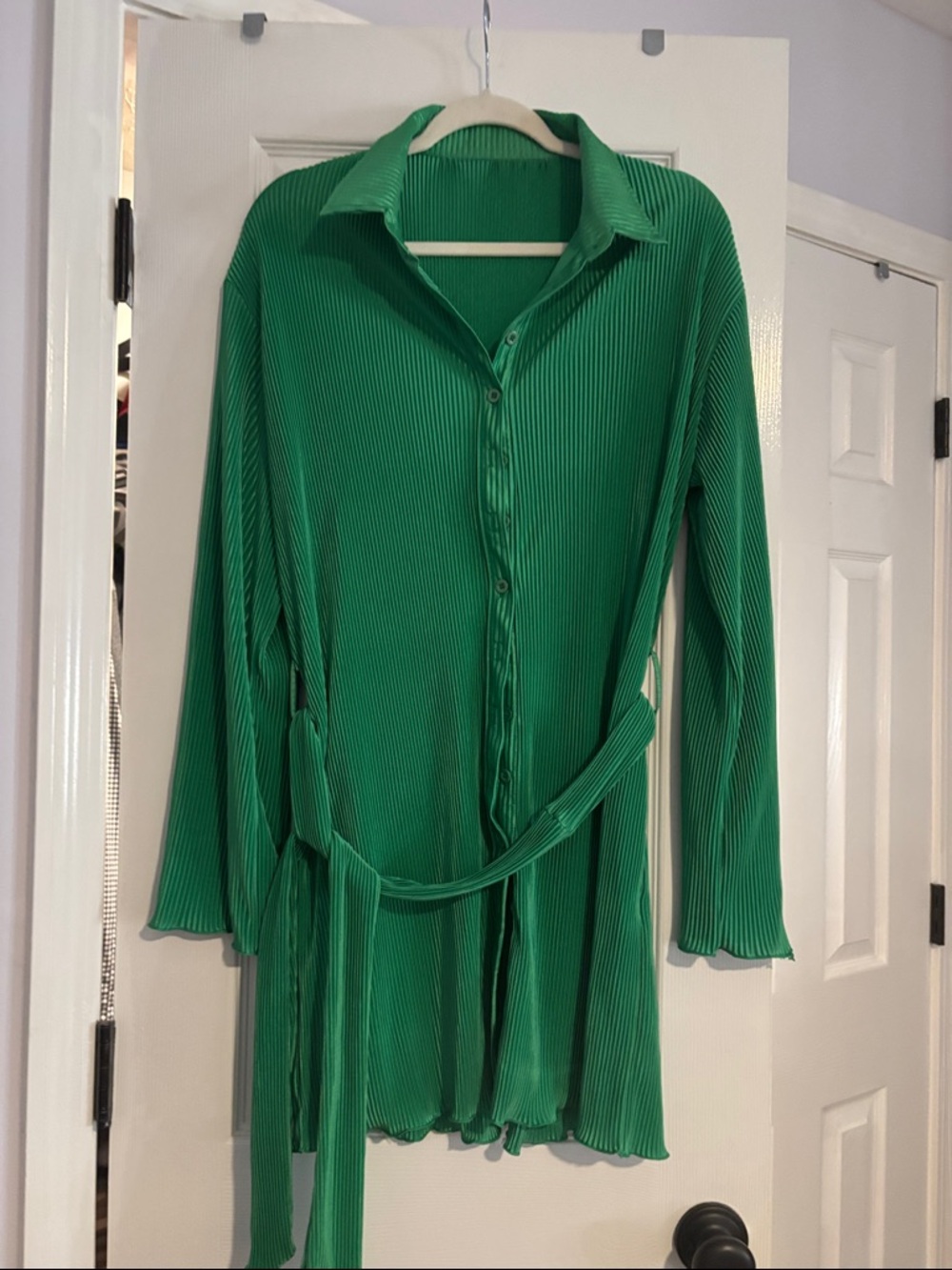 Green Plisse Dress